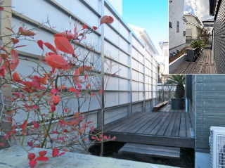 Gスクリーン横格子で目隠ししつつ開放的な庭に　柏市N邸