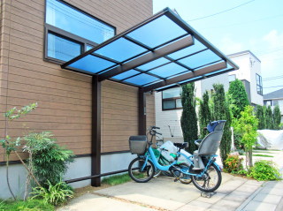 車止めバー付きサイクルポートで自転車盗難防止　柏市Y邸