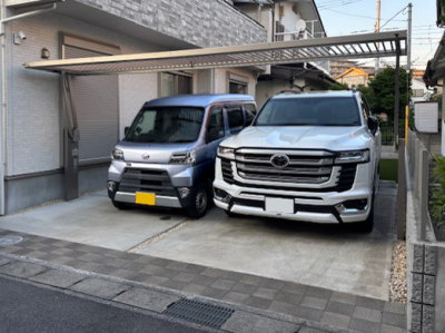 カーポート設置前の車庫