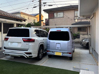 庭側からの施工前の車庫の様子