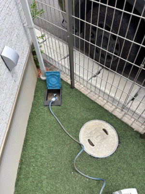 散水栓から直接水やりしていた施工前