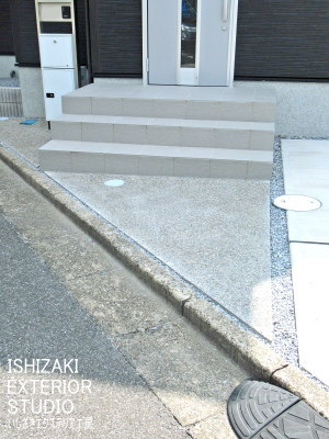 樹脂舗装でフラットにリフォーム後