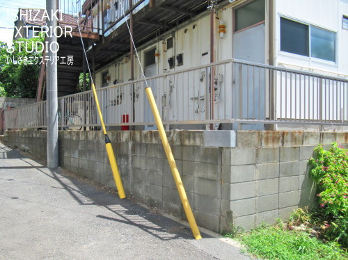 古いフェンスをアルミ材の「ハイサモア」にリフォーム