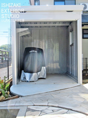 バイク保管庫の内部の様子