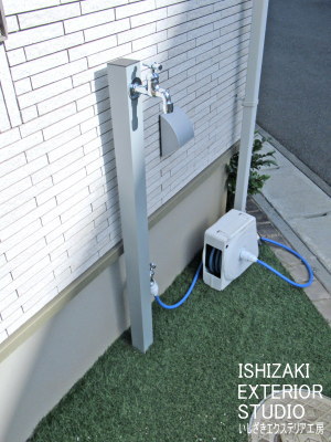 2口タイプのアルミ立水栓