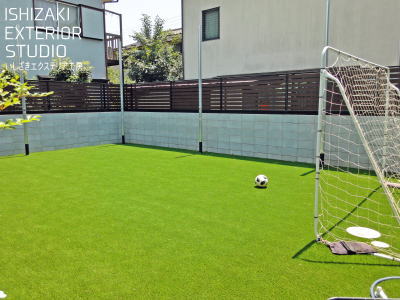 お庭に人工芝のサッカー場を 松戸市ｈ邸