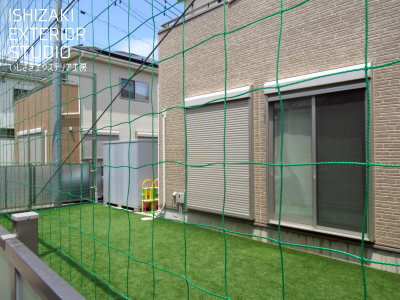 防球ネット 人工芝でお庭をサッカー練習場にリフォーム 三郷市ｏ邸