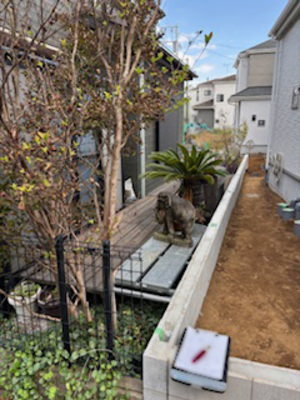 施工前の隣家との境界