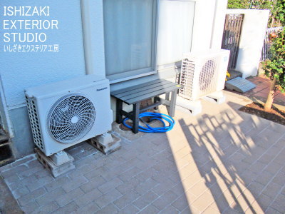 掃き出し窓出入口にステップを設置後
