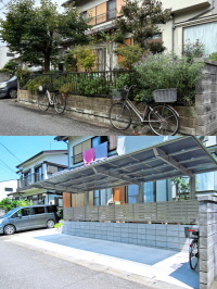 庭を削ってカーポート付きの車庫を増設リフォーム　流山市K邸