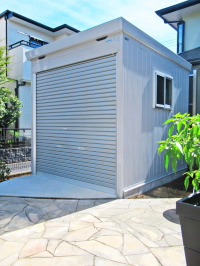 「バイク保管庫」で防犯対策のバイクガレージを　柏市H邸