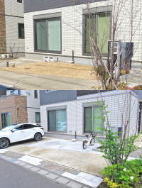 庭の芝生を土間コンクリートにして車庫増設リフォーム　柏市N邸
