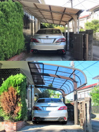 波板カーポートからLIXIL「フーゴR」にお取替え　流山市N邸