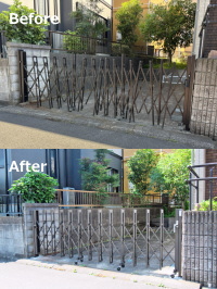 破損カーゲートのお取替えで車庫の防犯力アップ　柏市I邸