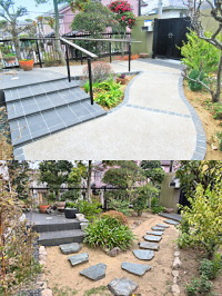 スロープとアプローチで和庭を歩き易くリフォーム　柏市S邸